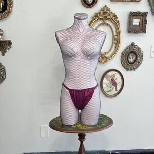 Maidenform Floral Jacquard High Cut Panties Size Medium Burgundy